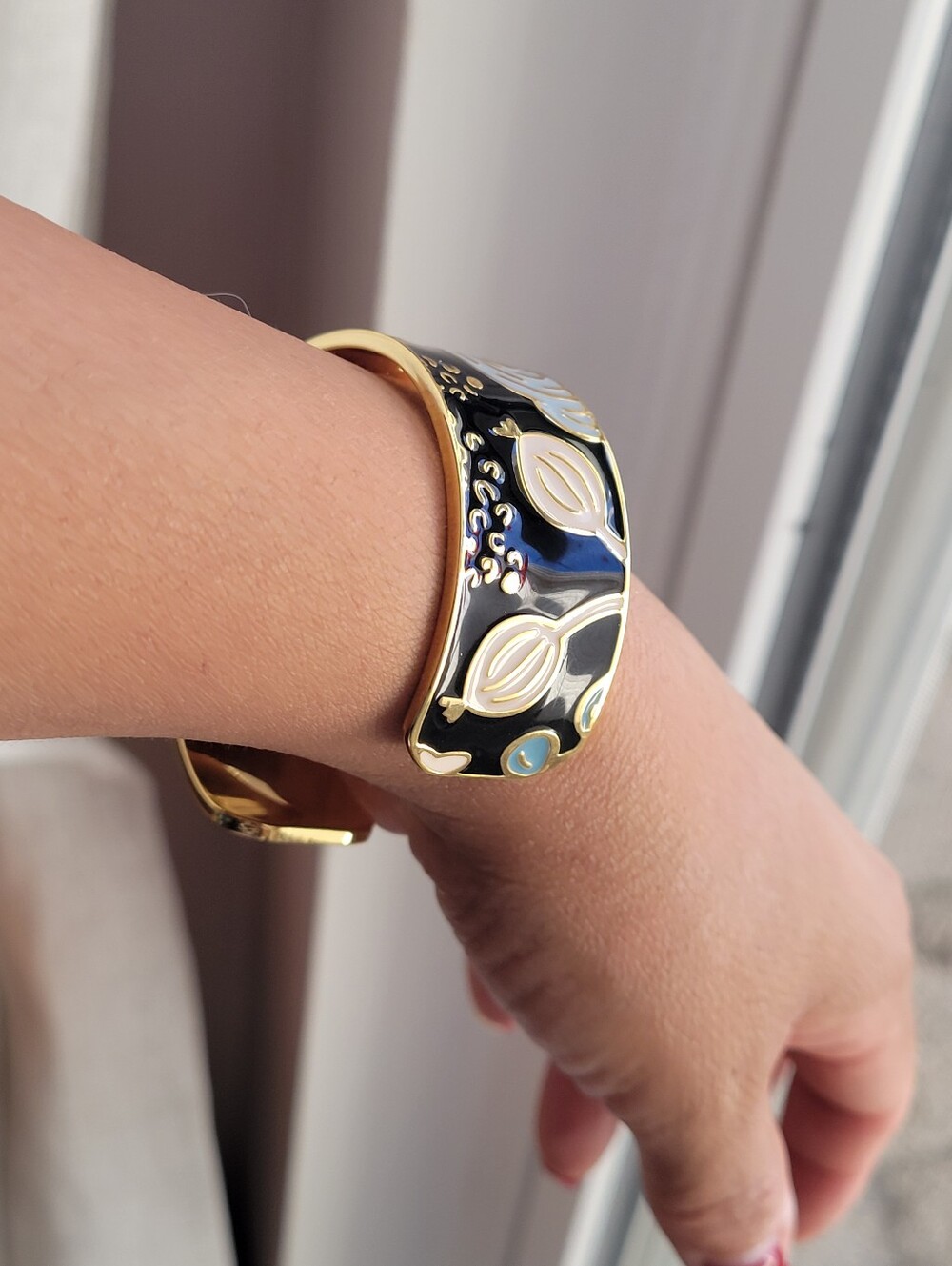 Rifle Paper Co. – Colette Cuff Floral Polished Enamel Gold Plating Logo MINT - Picture 9 of 9